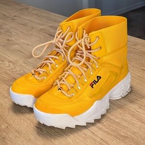 Fila Women's Yellow High-Top Sneakers